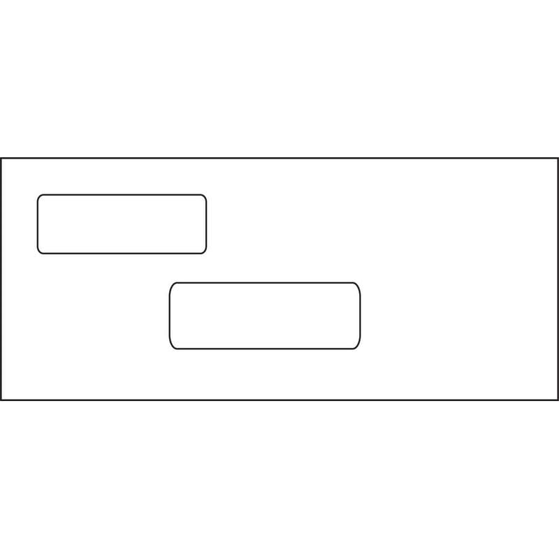 #10, Double Window Envelope, 4-1/8" x 9-1/2", 24# White Wove, Box of 500)