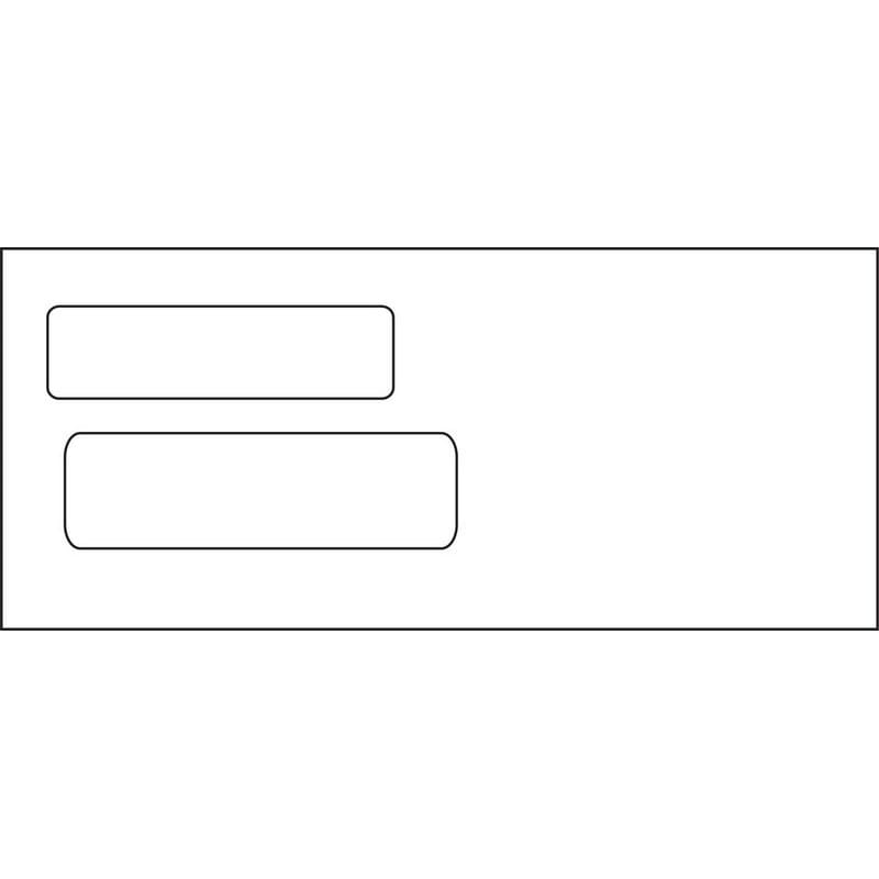 #10, Double Window Envelope, 4-1/8" x 9-1/2", 24# White Wove, (Box of 500)