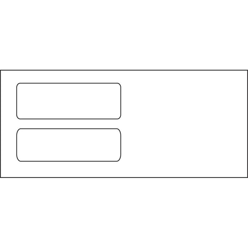#10, Double Window Envelope, 4-1/8" x 9-1/2", 24# White Wove, (Box of 500)