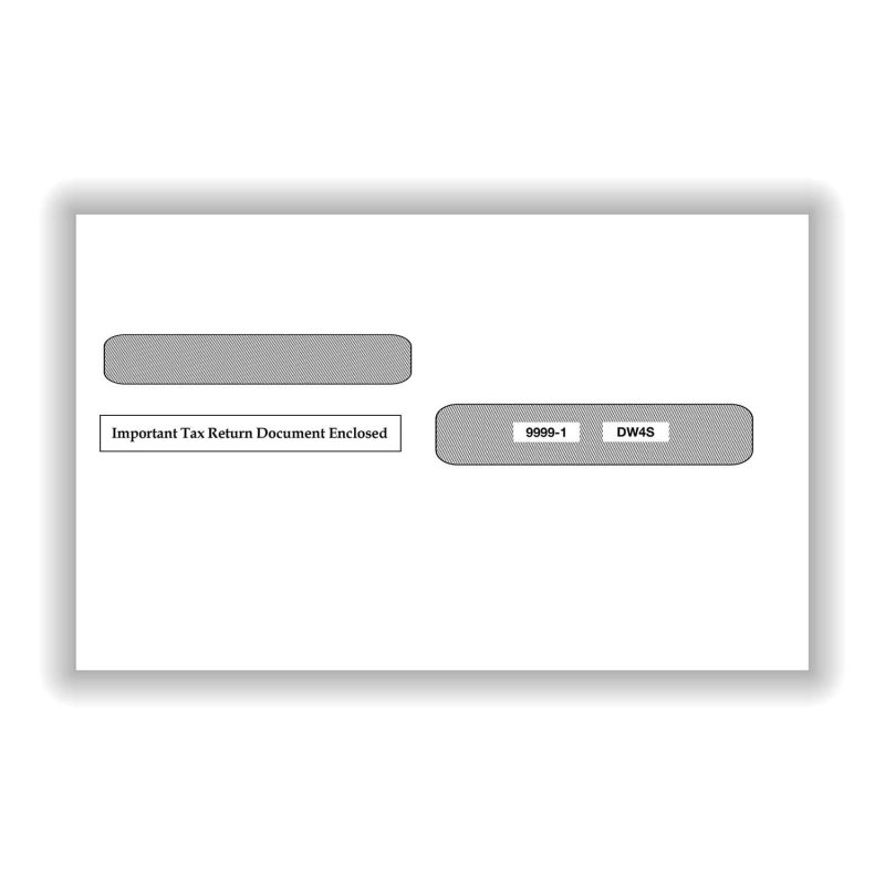 Double Window Envelope for W-2 4-Up, Gum-Seal, Pack of 50
