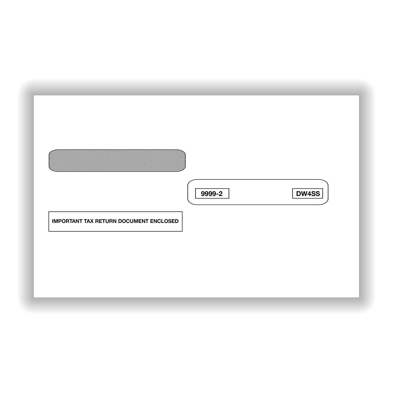Double Window Envelope for W-2 4-Up, Self-Seal, Box of 500