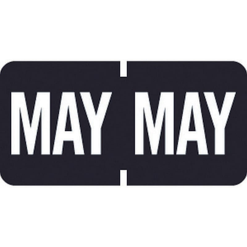 Tab Compatible "May" Month Labels, Vinyl Kimdura Stock, 1" X 1/2", Individual Months - Roll of 1000