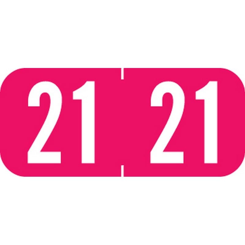 Tab Products Compatible "21" Yearband Labels, Vinyl Stock. 1/2" X 1-1/8" - Roll of 500