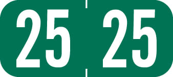 Tab Products Compatible "25" Yearband Labels, Vinyl Stock. 1/2" X 1-1/8" - Roll of 500
