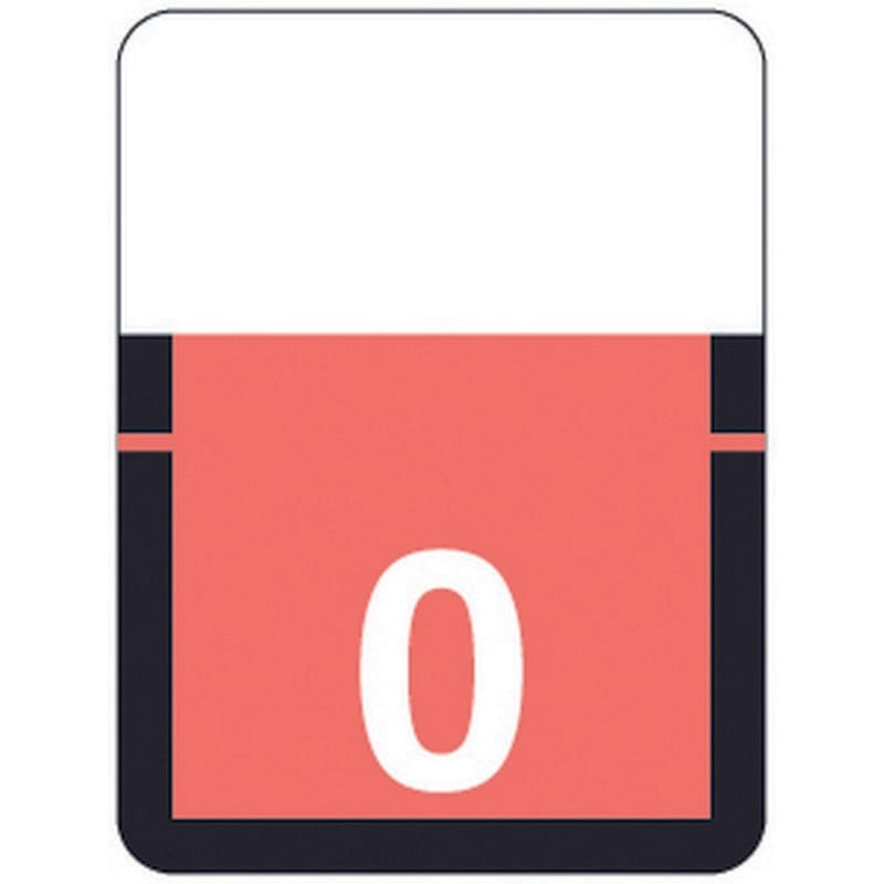 Tab Compatible Numeric "0" Labels, Vinyl Kimdura Stock, 1" x 3/4" Individual Numbers - Roll of 500