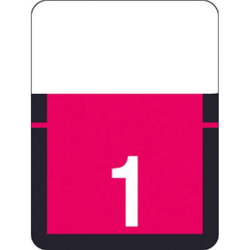 Tab Compatible Numeric "1" Labels, Vinyl Kimdura Stock, 1" x 3/4" Individual Numbers - Roll of 500