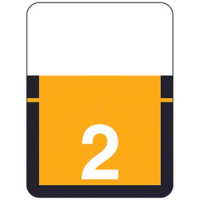 Tab Compatible Numeric "2" Labels, Vinyl Kimdura Stock, 1" x 3/4" Individual Numbers - Roll of 500
