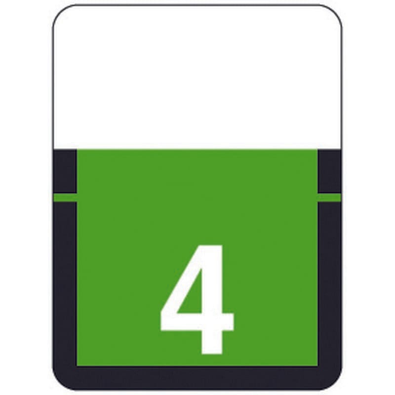 Tab Compatible Numeric "4" Labels, Vinyl Kimdura Stock, 1" x 3/4" Individual Numbers - Roll of 500