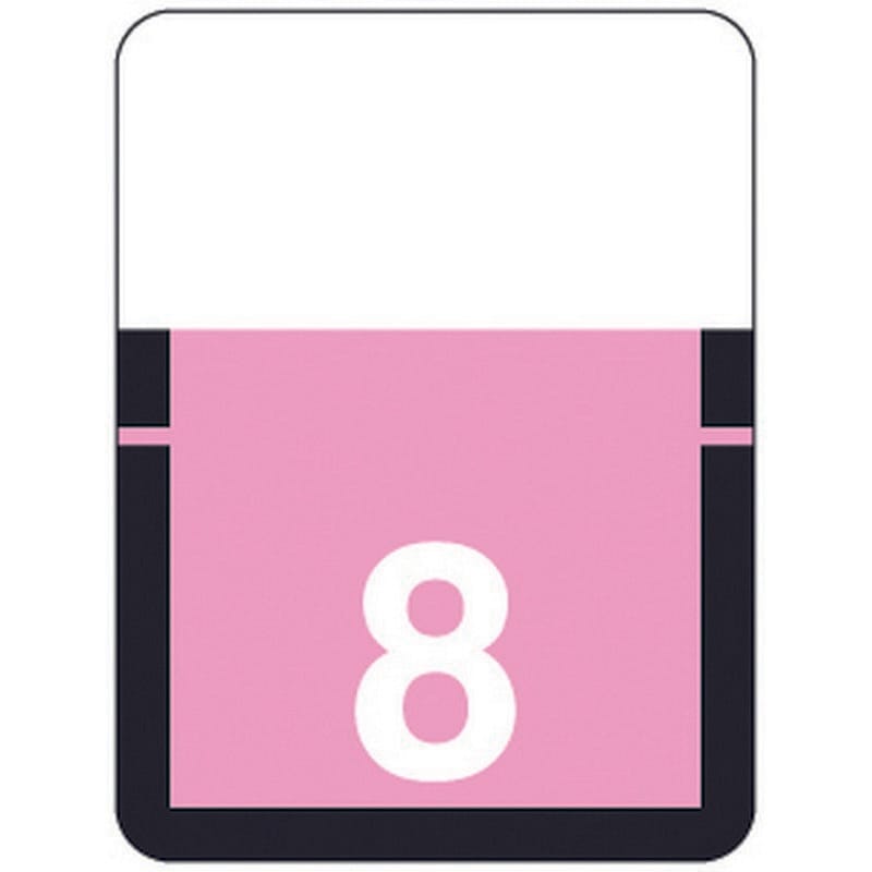Tab Compatible Numeric "8" Labels, Vinyl Kimdura Stock, 1" x 3/4" Individual Numbers - Roll of 500