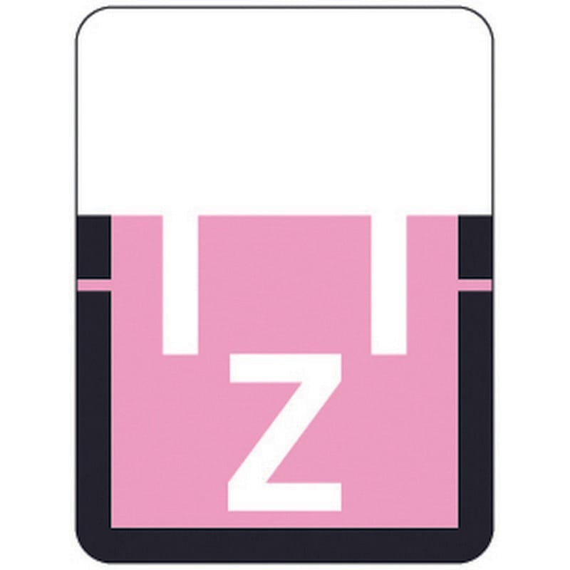 Tab A1307 Top Tab Compatible Labels "Z", Vinyl Stock, 1" X 3/4" Individual Letters - Rolls of 500