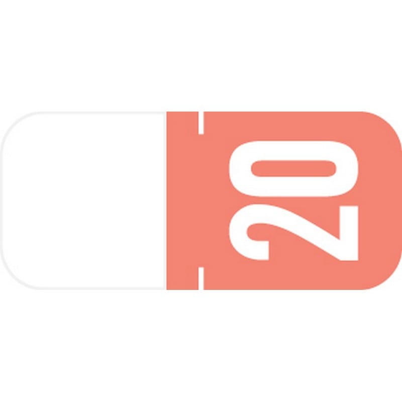 Tab Products Compatible "20" Yearband Labels, Vinyl Stock. 1-1/8" x 1/2" - Roll of 500