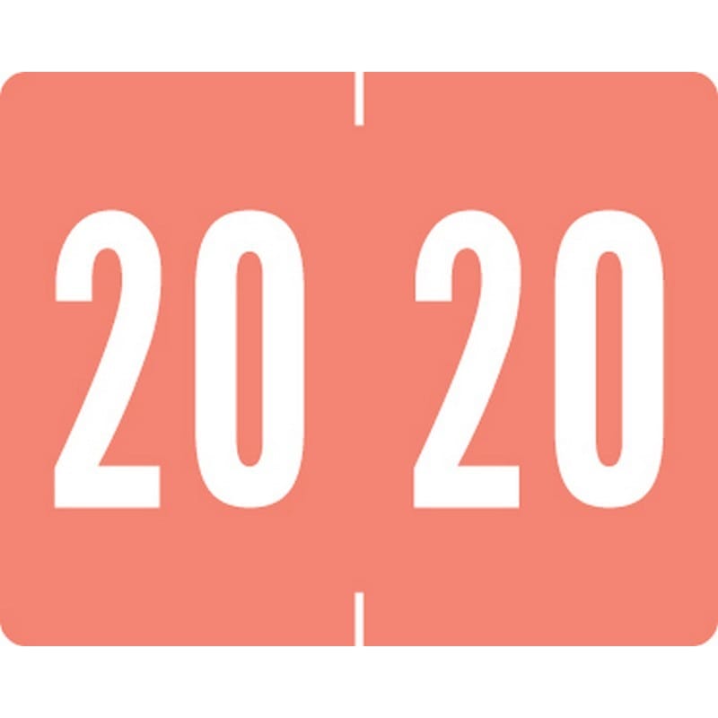 Tab Products Compatible "20" Yearband Labels, Vinyl Stock. 1" x 1-1/4" - Roll of 500