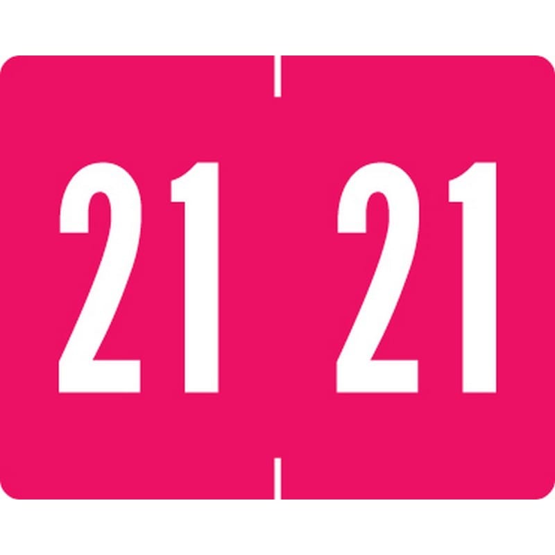 Tab Products Compatible "21" Yearband Labels, Vinyl Stock. 1" x 1-1/4" - Roll of 500