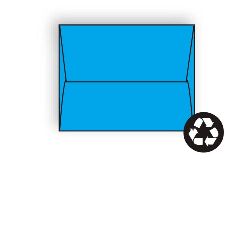 #A-7 Announcement Envelopes, 5-1/4" x 7-1/4", 24#, Recycled, Brightly Colored Blue, Square Flaps Down (Box of 500)