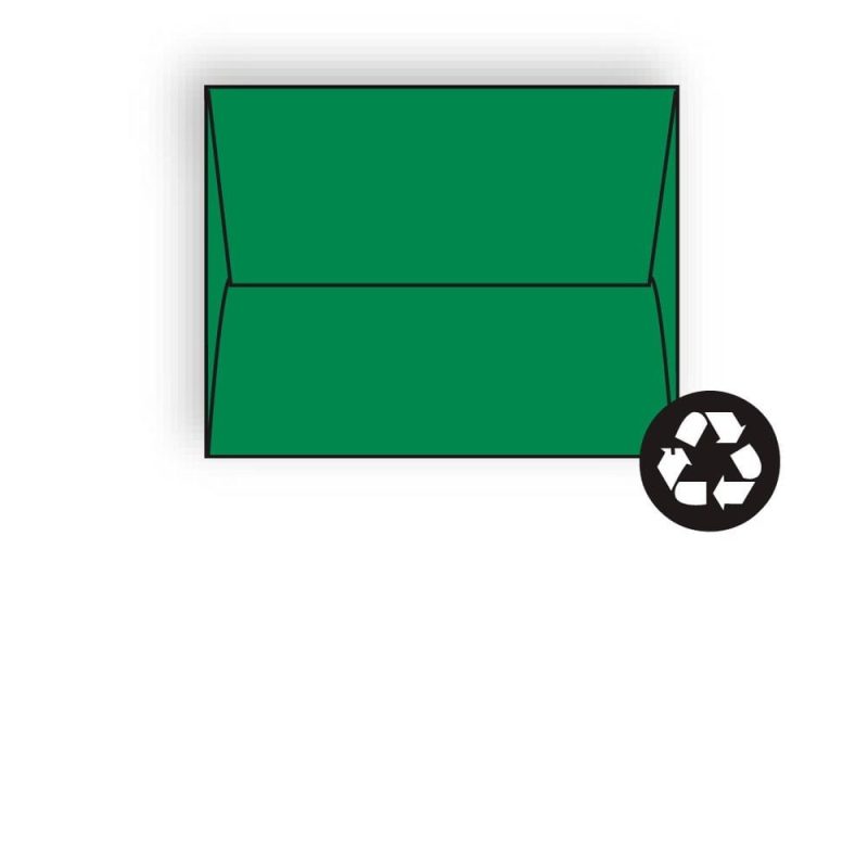 #A-6 Announcement Envelopes, 4-3/4" x 6-1/2", 24#, Recycled, Brightly Colored Green, Square Flaps Down (Box of 500)