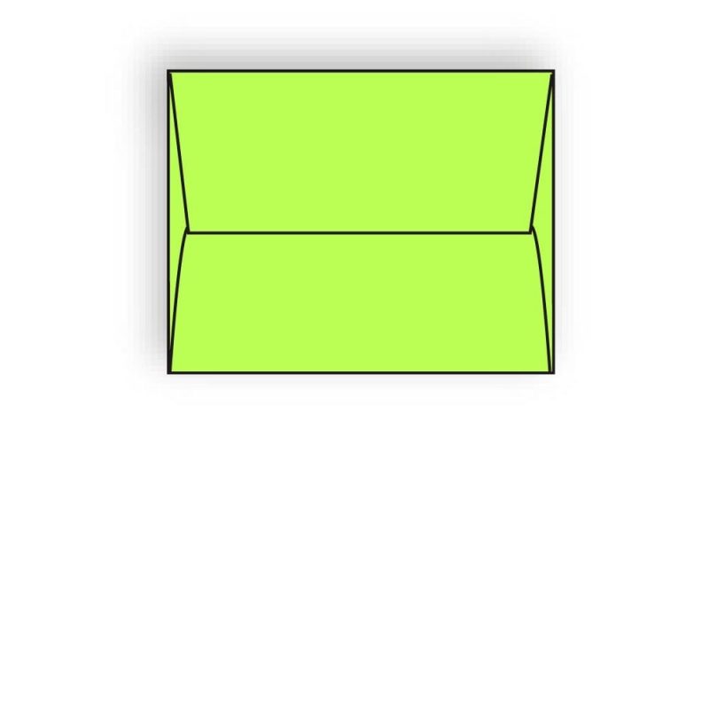 #A-6 Announcement Envelopes, 4-3/4" x 6-1/2", 24#, Brightly Colored Lime, Square Flaps Down (Box of 500)