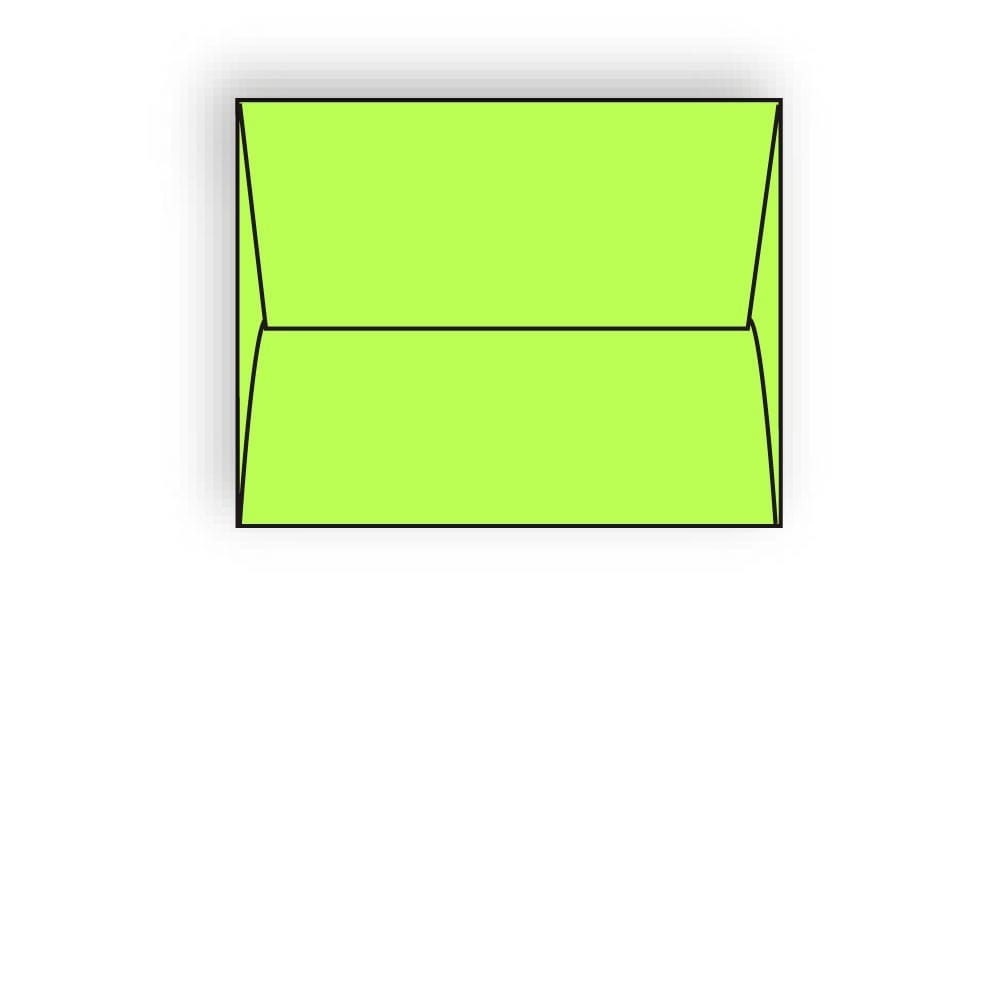 #A-6 Announcement Envelopes, 4-3/4" x 6-1/2", 24#, Brightly Colored Lime, Square Flaps Down (Box of 500)