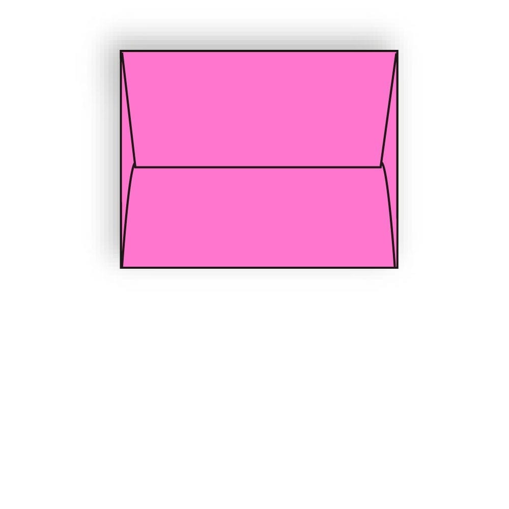 #A-7 Announcement Envelopes, 5-1/4" x 7-1/4", 24#, Brightly Colored Pink, Square Flaps Down (Box of 500)