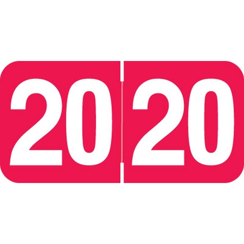 Ames Compatible "20" Yearband Labels, Laminated Stock 1-1/2" x 3/4" - 500 per Roll
