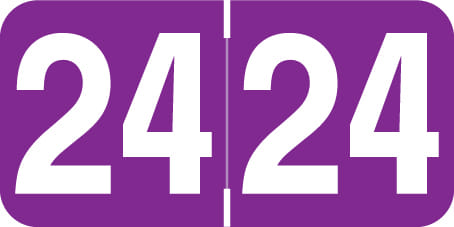 Ames Compatible "24" Yearband Labels, Laminated Stock 1-1/2" x 3/4" - 500 per Roll