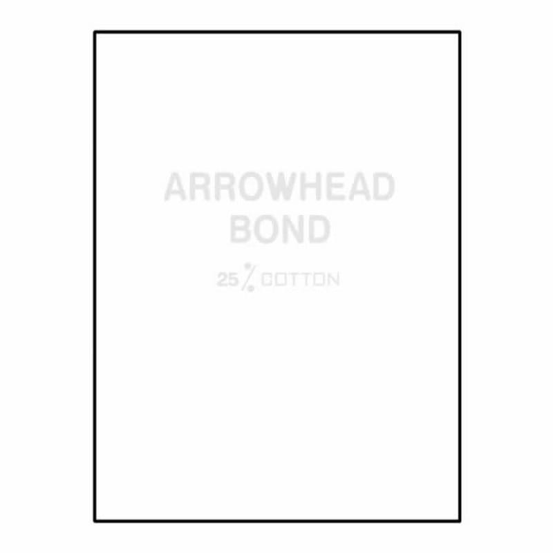 Letterhead, 8-1/2" x 11", 24#, White (93% Brightness), 25% Cotton Bond, Watermarked, Light Cockle Finish (Box of 500)