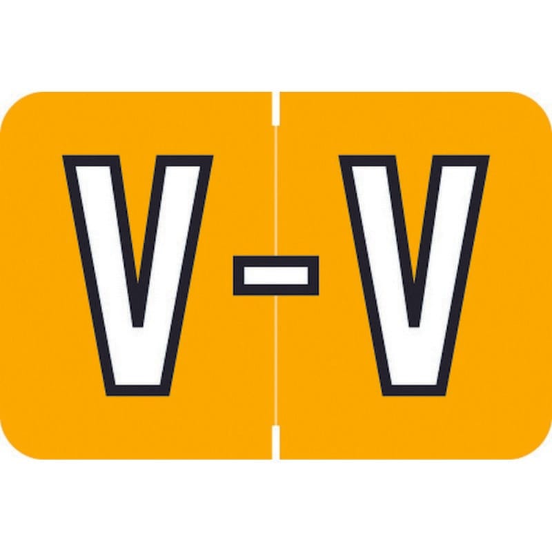 Barkley ACPM Compatible "V" Labels, Laminated Stock, 1" X 1-1/2" Individual Letters - Roll of 500