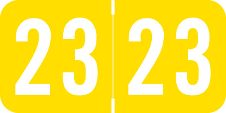 S&W/Acme Compatible "23" Yearband Labels, Laminated Stock 1-1/2" x 3/4" - 500 per Roll