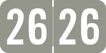 S&W/Acme Compatible "26" Yearband Labels, Laminated Stock 1-1/2" x 3/4" - 500 per Roll