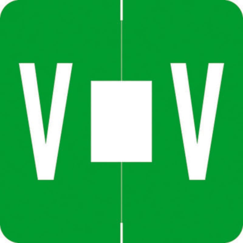 Barkley ADPK Compatible "V" Labels, Laminated Stock, 1-1/2" X 1-1/2" Individual Letters - Pack of 228