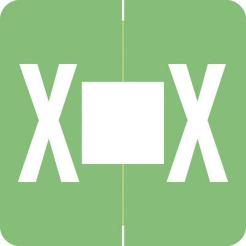 Barkley ADPK Compatible "X" Labels, Laminated Stock, 1-1/2" X 1-1/2" Individual Letters - Pack of 228