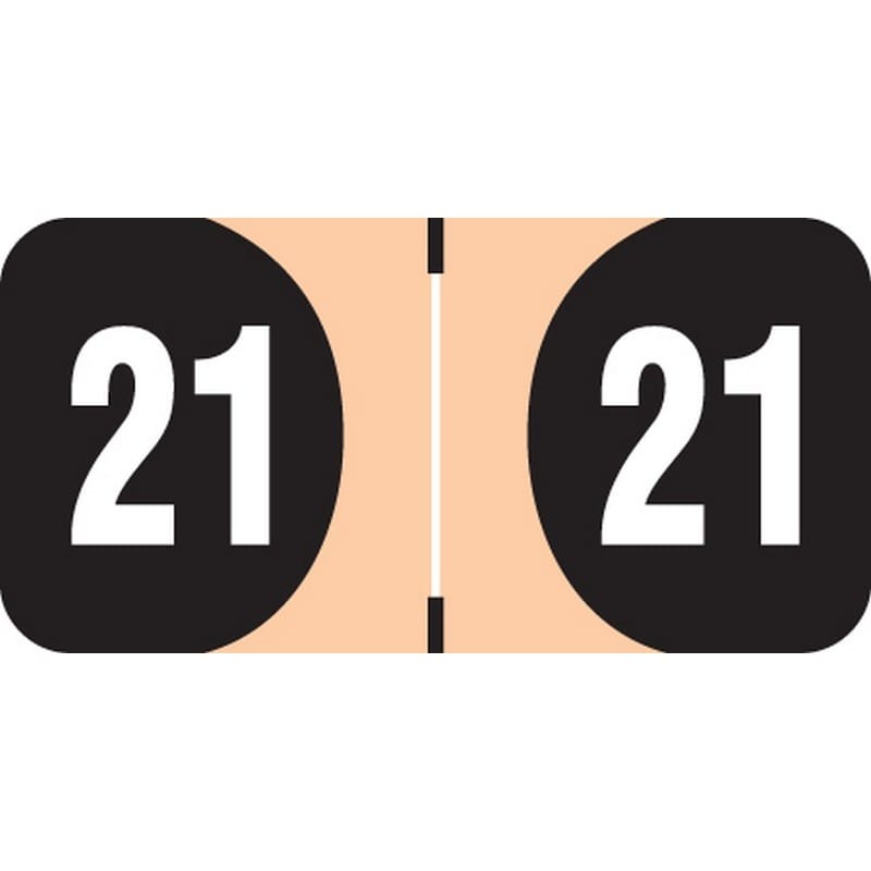 Arden Compatible "21" Yearband Labels, Laminated Stock. 3/4" X 1-1/2" - Roll of 500