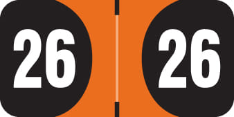 Arden Compatible "26" Yearband Labels, Laminated Stock. 3/4" X 1-1/2" - Roll of 500