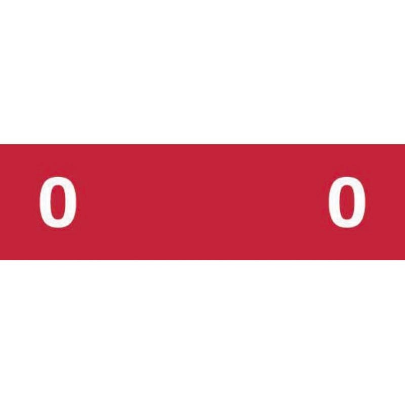 Ames Compatible "0" Numeric Labels, Laminated Stock, 1/2" x 1-3/4" Individual Numbers - Roll of 1000