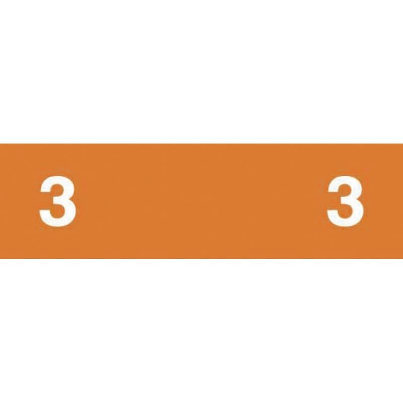 Ames Compatible "3" Numeric Labels, Laminated Stock, 1/2" x 1-3/4" Individual Numbers - Roll of 1000