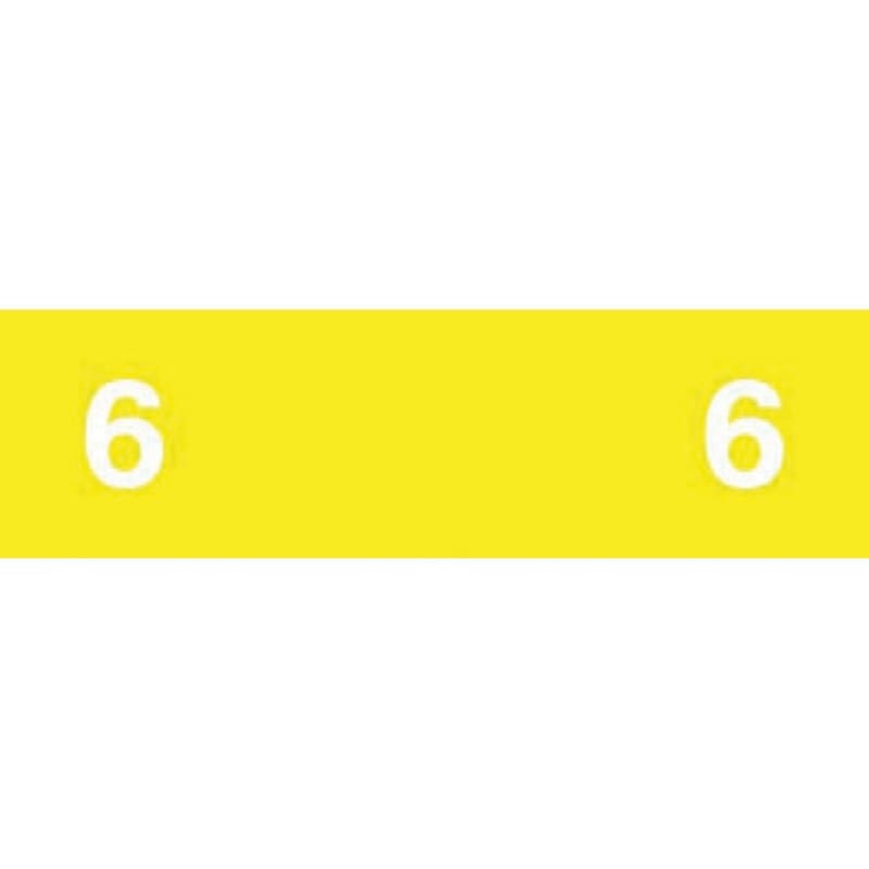 Ames Compatible "6" Numeric Labels, Laminated Stock, 1/2" x 1-3/4" Individual Numbers - Roll of 1000