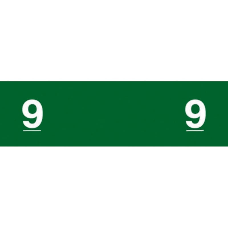 Ames Compatible "9" Numeric Labels, Laminated Stock, 1/2" x 1-3/4" Individual Numbers - Roll of 1000