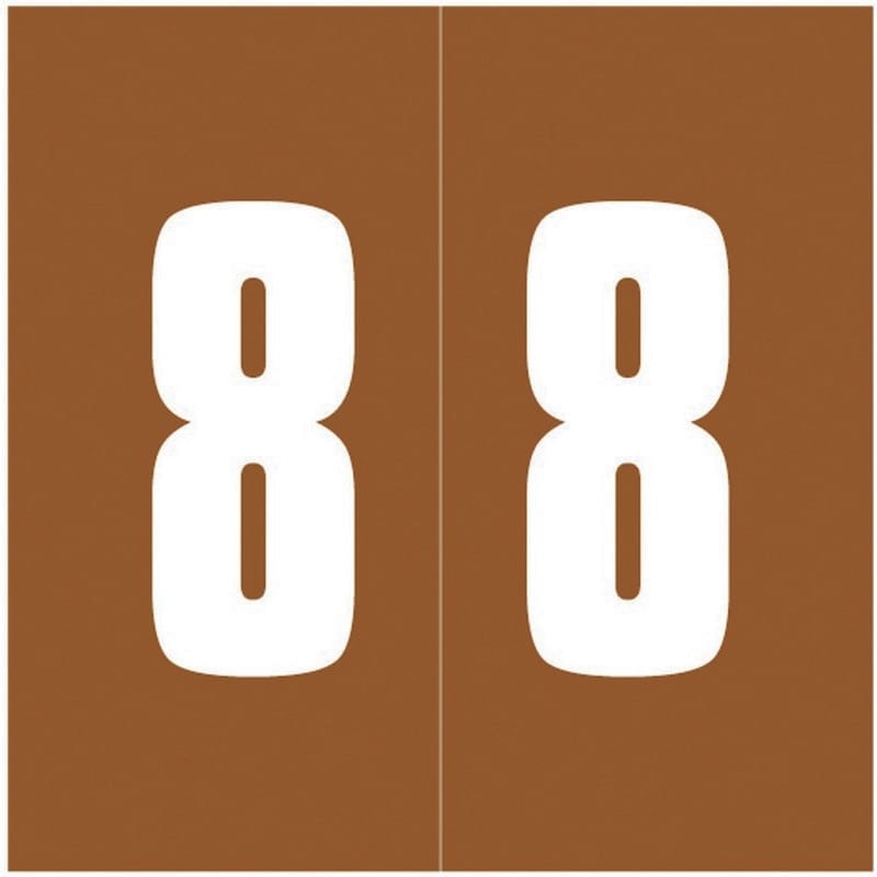 IFC CL3300 Compatible Numeric "8" Labels, Laminated Stock,1-7/8" x 1-7/8" Individual Numbers - Roll of 500