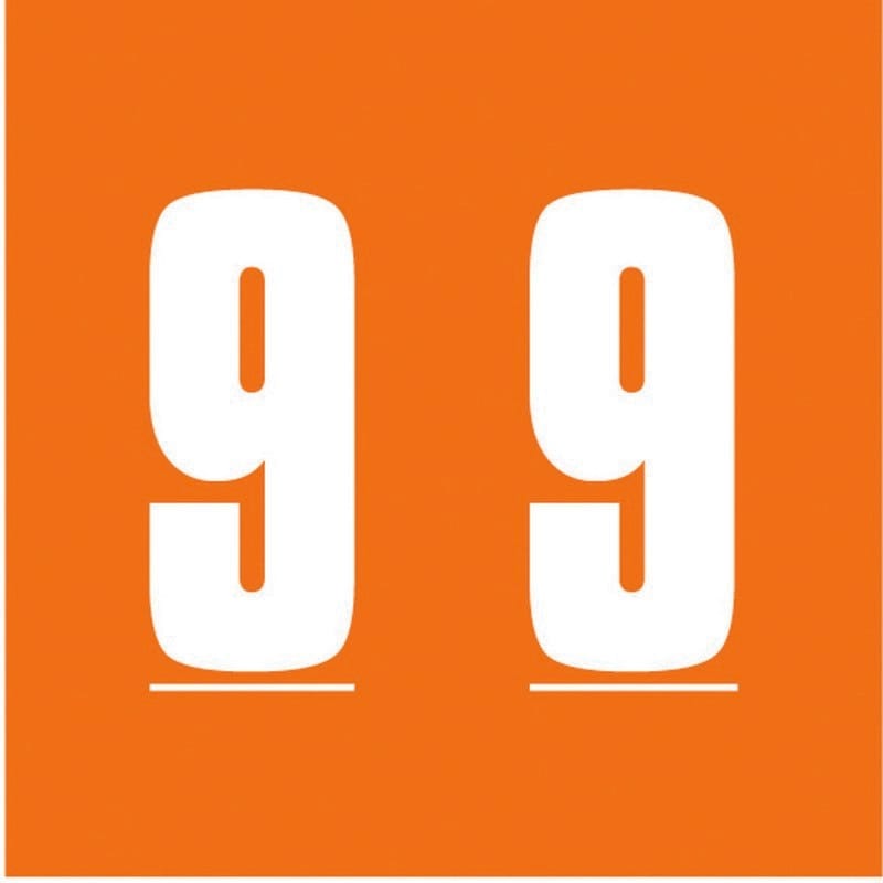 IFC CL3300 Compatible Numeric "9" Labels, Laminated Stock,1-7/8" x 1-7/8" Individual Numbers - Roll of 500