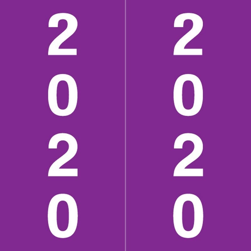 IFC CL7300 Compatible "2020" Yearband Labels, Laminated Stock 1-7/8" x 1-7/8" - 500 per Roll