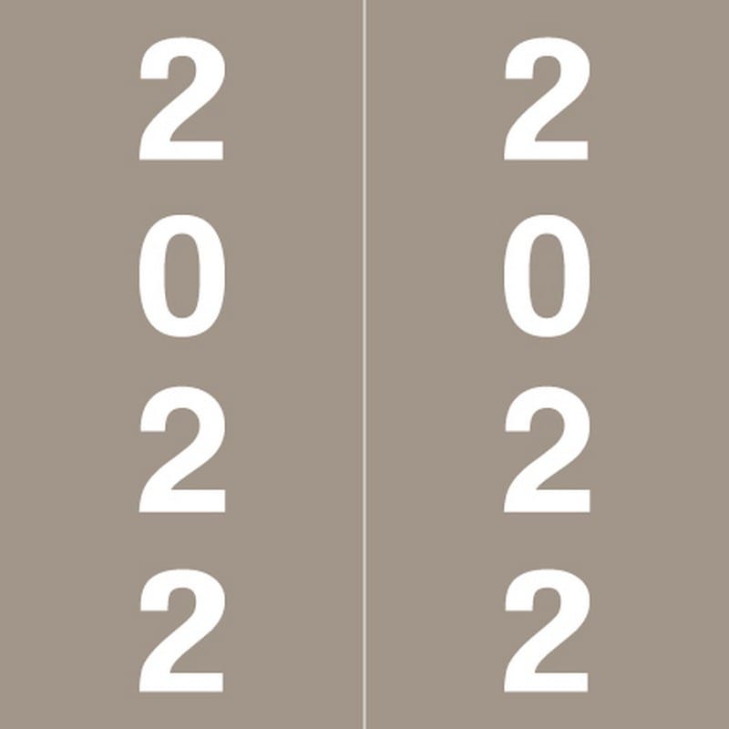 IFC CL7300 Compatible "2022" Yearband Labels, Laminated Stock 1-7/8" x 1-7/8" - 500 per Roll