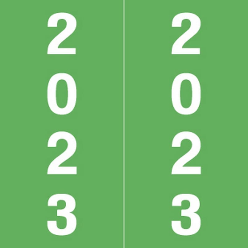 IFC CL7300 Compatible "2023" Yearband Labels, Laminated Stock 1-7/8" x 1-7/8" - 500 per Roll