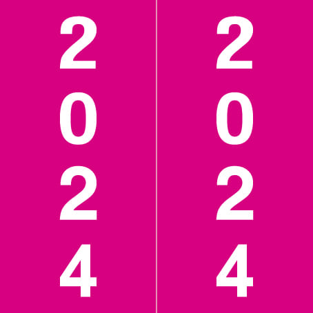 IFC CL7300 Compatible "2024" Yearband Labels, Laminated Stock 1-7/8" x 1-7/8" - 500 per Roll
