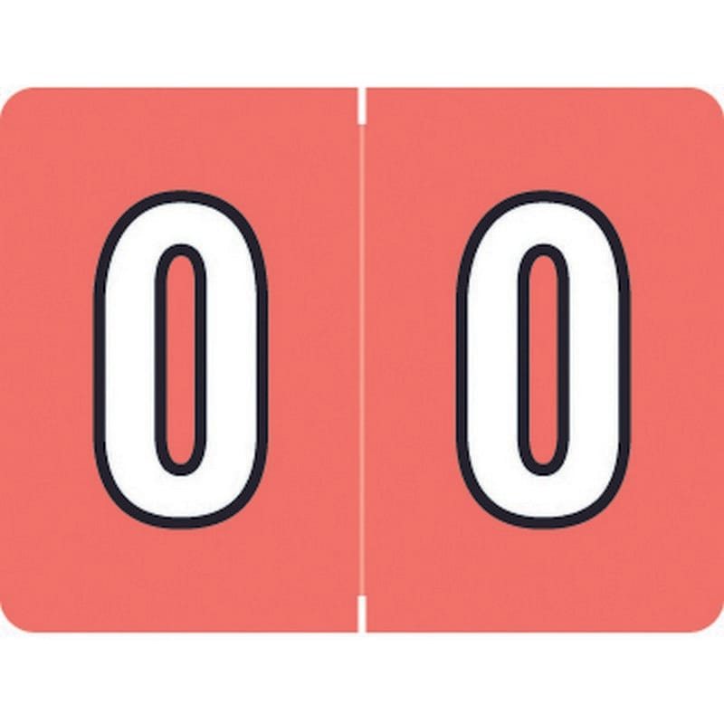 DataFile/Tab L8700 Compatible "0" Numeric Labels, Laminated Stock, 1-1/4" x 15/16" Individual Numbers - Roll of 500