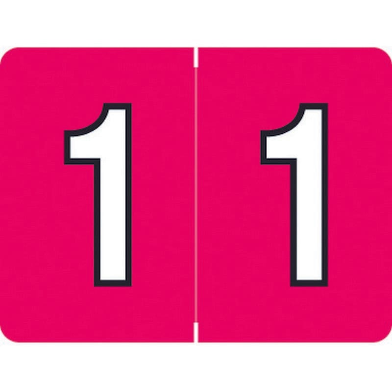 DataFile/Tab L8700 Compatible "1" Numeric Labels, Laminated Stock, 1-1/4" x 15/16" Individual Numbers - Roll of 500