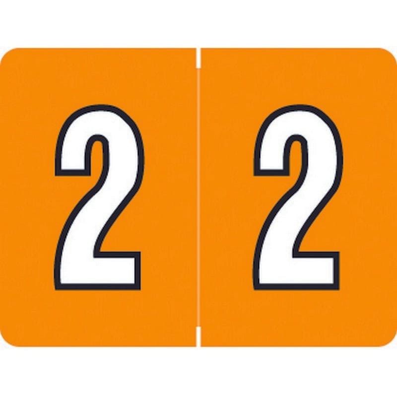 DataFile/Tab L8700 Compatible "2" Numeric Labels, Laminated Stock, 1-1/4" x 15/16" Individual Numbers - Roll of 500