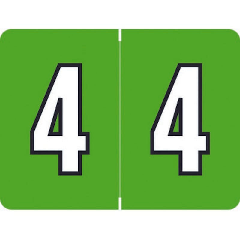 DataFile/Tab L8700 Compatible "4" Numeric Labels, Laminated Stock, 1-1/4" x 15/16" Individual Numbers - Roll of 500