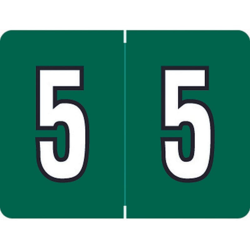 DataFile/Tab L8700 Compatible "5" Numeric Labels, Laminated Stock, 1-1/4" x 15/16" Individual Numbers - Roll of 500