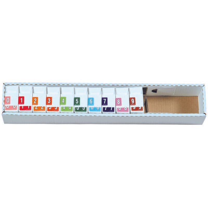 DataFile/Tab L8700 Compatible "0-9" Numeric Labels, Laminated Stock, 1-1/4" x 15/16" Complete Set -10 Roll of 500