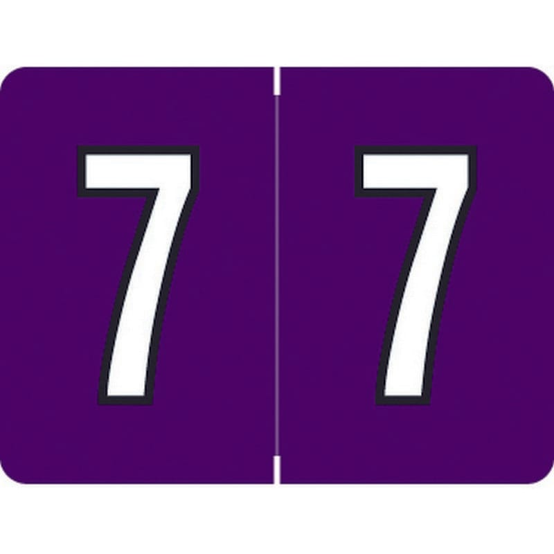 DataFile/Tab L8700 Compatible "7" Numeric Labels, Laminated Stock, 1-1/4" x 15/16" Individual Numbers - Roll of 500
