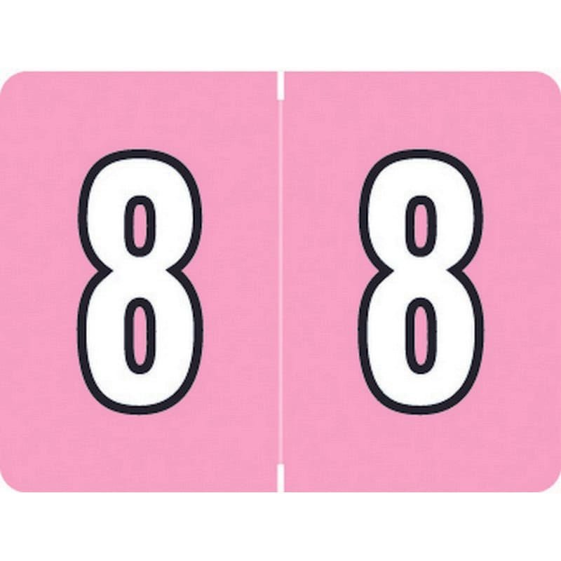 DataFile/Tab L8700 Compatible "8" Numeric Labels, Laminated Stock, 1-1/4" x 15/16" Individual Numbers - Roll of 500
